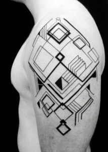 geometric blackwork tattoo design
